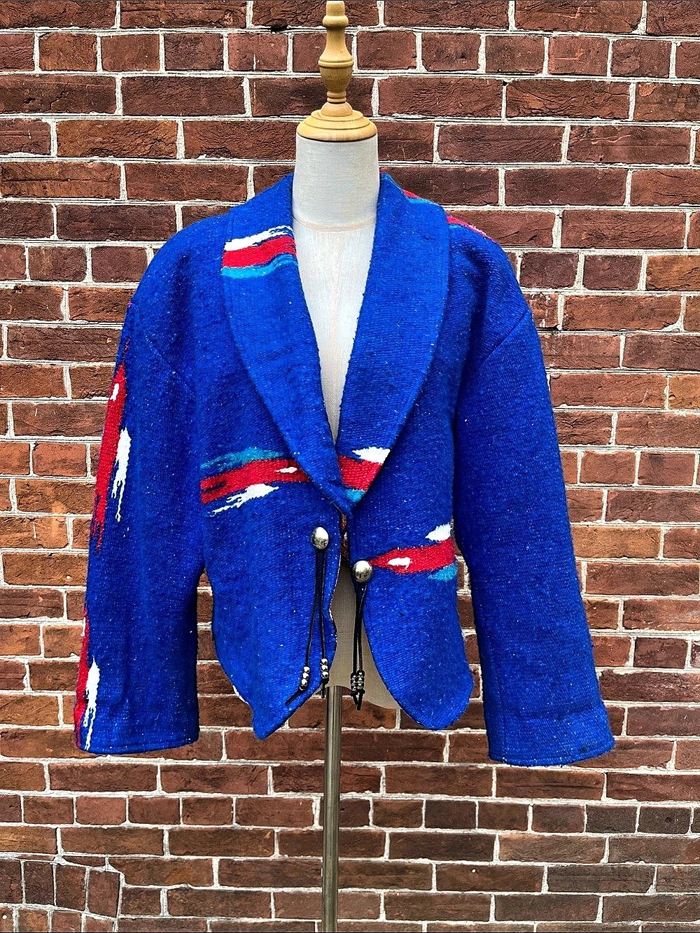 Vintage Southwestern Chimayo Cotton Knit Blanket Jacket Pam Layne Sage In Bloom